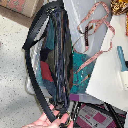 Vintage Y2K faux suede patchwork bag purse Red