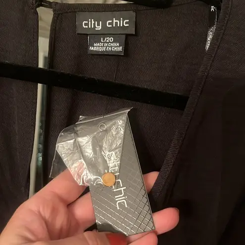 City Chic  Women's Trendy Synthesis Jumpsuit Black Size 20 wide leg