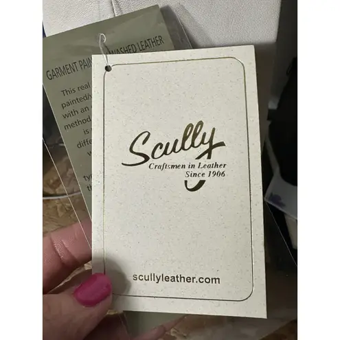 NWT Scully Beige 100% Leather Zip Front Stand Up Collar Jacket Medium #WX13