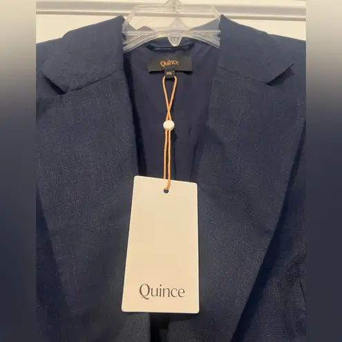 Quince NWT 100% European Linen Structured Blazer Deep Navy Blue