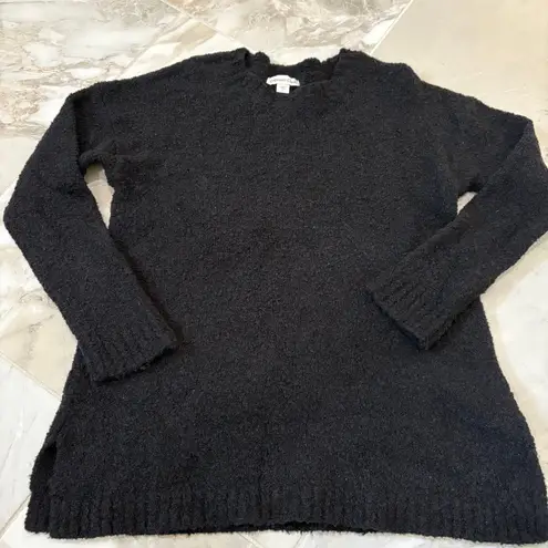 Coldwater Creek Sanctuary Popcorn Knit Pullover Sweater in Black