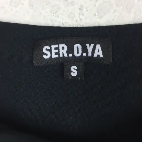 SER.O.YA Irene Black Off Shoulder Cut Out Bodycon Midi Dress Small Emo Goth