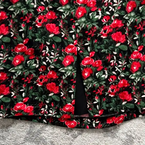 Club Monaco Red Rose Floral Velvet One Sleeve Sheath Dress Fancy Party Women’s 0