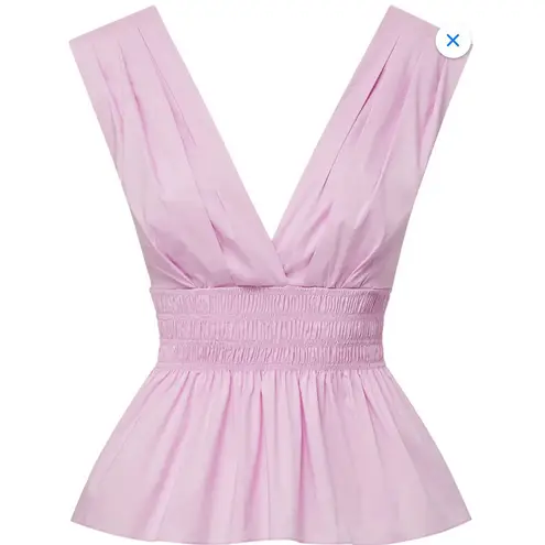Veronica Beard New Evra Peplum Top in Barely Orchid size 8