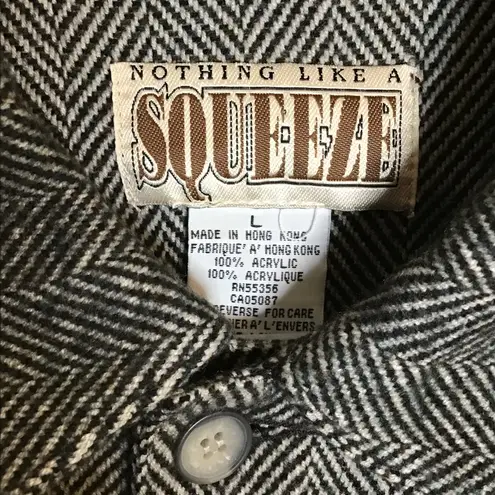 Nothing but a squeeze Women Tweed cropped button down Collared Jacket SZ.Lrg NWT Brown Size L