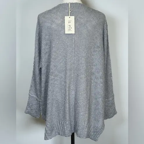 NWT La Miel Soft Gray Knit Oversized Sweater V