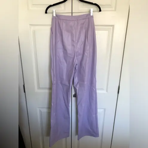 Missguided NWT Lilac Purple Tall Vegan Leather Straight Leg Pants Size US 6