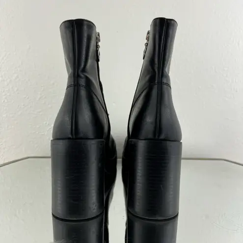 Dirty Laundry Black Faux Leather Edgy Grunge Groovy Chunky Platform Ankle Boots