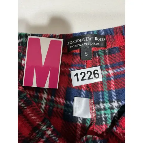 Woman’s Alexander Del Rosa Small Red Plaid 2 Piece Sleepware Set Flannel - Image 2
