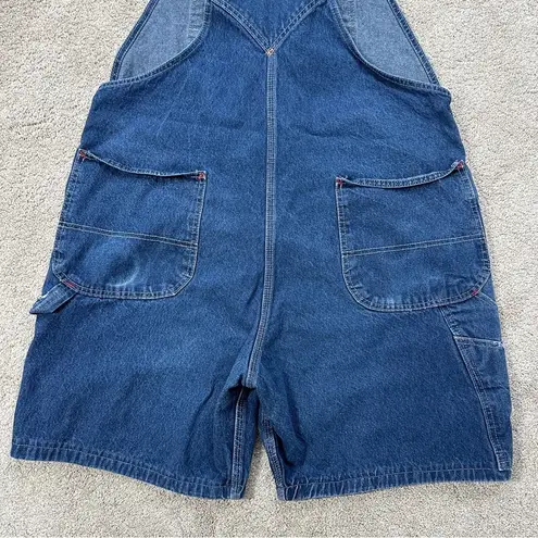 Dickies Women’s Carpenter Denim Relaxed Fit Overall Shorts Bib in Blue 40X30