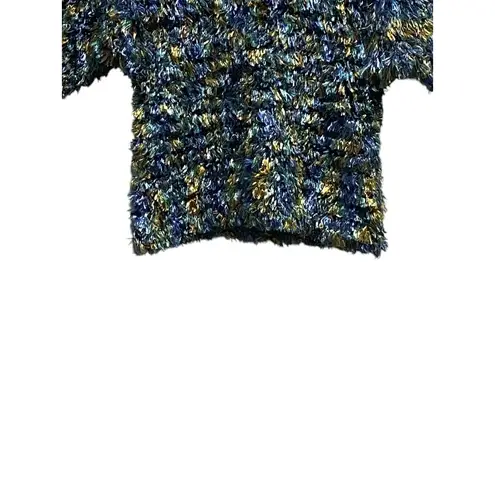 Gantos Vintage 90s Eyelash Cropped Sweater Blue Size M Retro Soft Casual Boho Size M