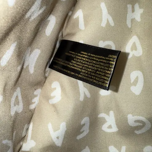 Aimee Kestenberg Lenny Studded Canvas Leather Tote Shoulder Bag Tan Black Trim