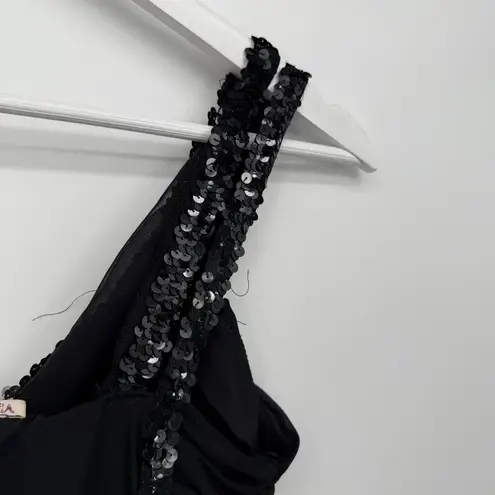 Wishes Wishes *Fair Reworked* Y2k Black Sequin Formal Dress Size Medium