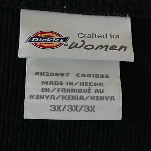 Dickies V-Neck Henley Jersey Knit Long Sleeves Black Cotton Blend Soft 3X # 1304