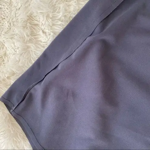 Edge Slate Gray Draped Front Raw Sheath Dress