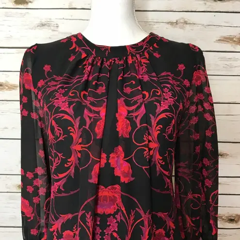 Pacific&Co 🎈Eva Mendes NY& Red/Pink Floral Shift Dress Sz S