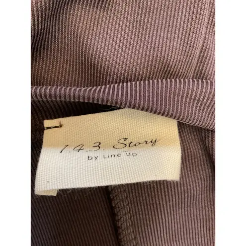 1.4.3. Story by Line Up Womens Long Sleeve V Neck Waffle Knit Top Mauve Size L - Image 8
