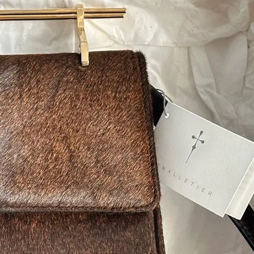 M2M Alletier NIB Brown Pony Leather Crossbody Bag