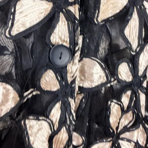 Textured Floral Mesh Jacket Black & Gold Damee Inc Evening Cocktail OX Large