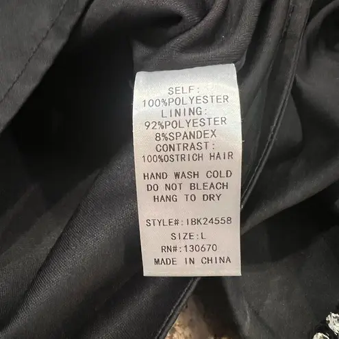 INA Satin Crop Top 100% Ostrich feathers & embellished rhinestones wrist NWT