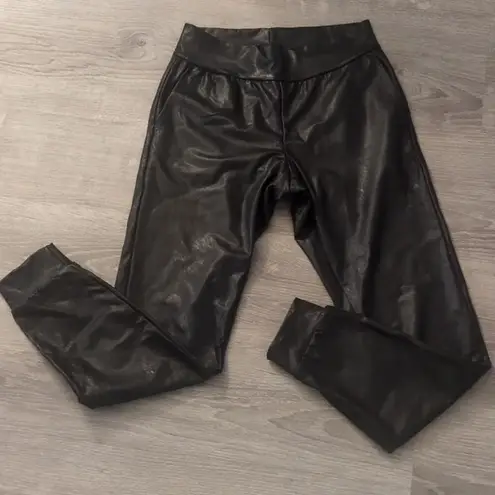 Commando  black faux leather joggers size XS