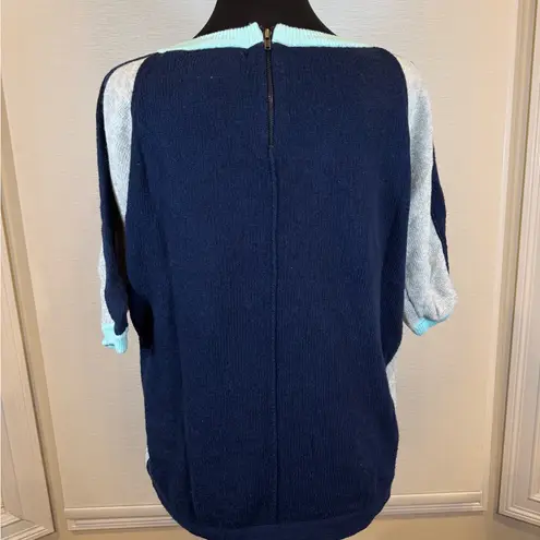 Field Flower by Wendi Reed Colorblock Raglan Sweater – Medium Blue