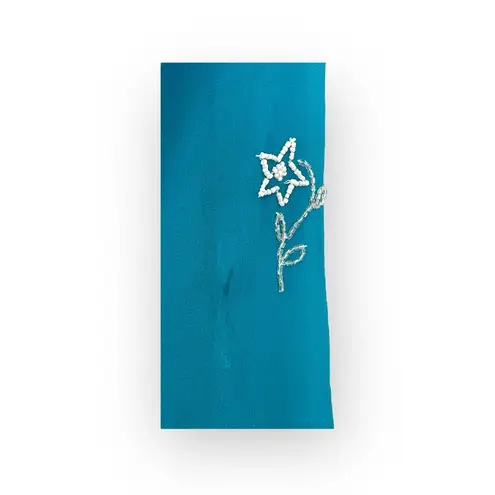 Boston Proper ♔ Chiffon Crystal Bead Embellish Kimono Sleeve Swim Coverup ♔ Aqua