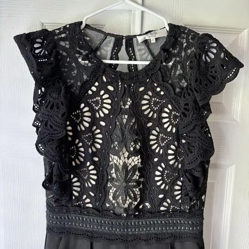 Sea New York Jumpsuit Womens Size 4 Winnie Lace Black Professional