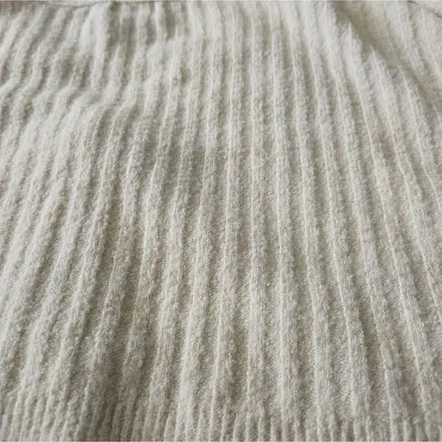 Women’s Cream Button Front Cropped Cardigan Sweater Top Preppy Soft Crop Size Size M