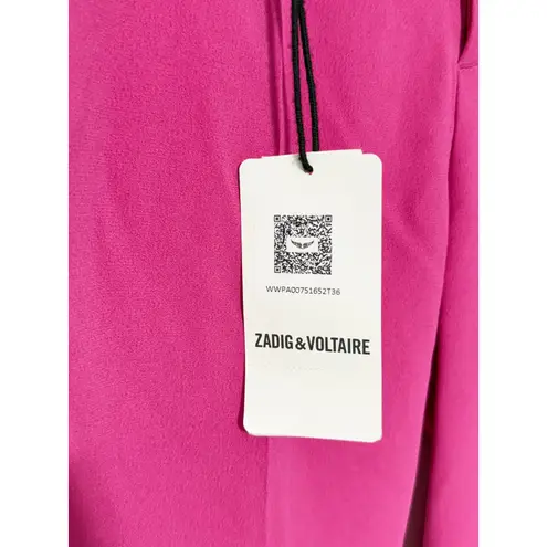 Zadig & Voltaire Prune Framboise Crepe Pink Pants Trousers Size 36 NWT Small