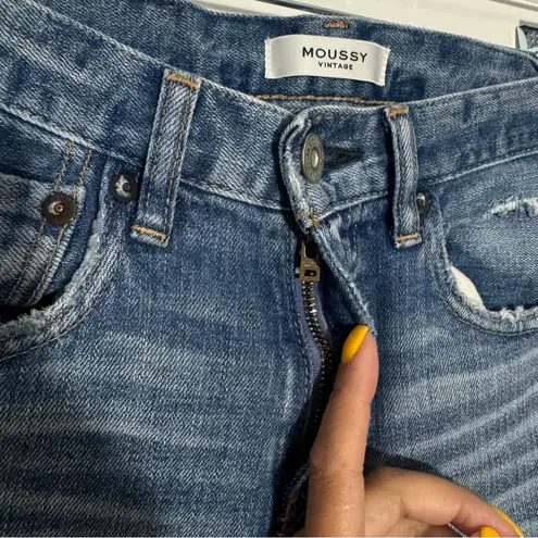 Moussy Vintage Glendale Skinny In Blue Size 24