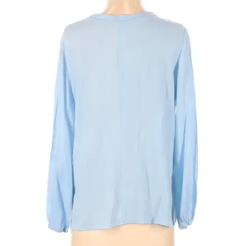 Peppermint  100% Rayon Solid Blue Long Sleeve Top S