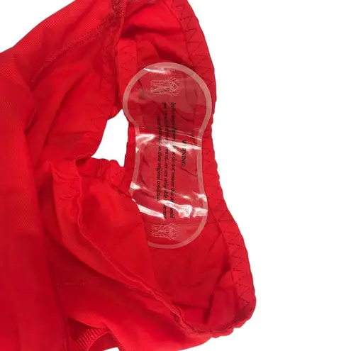 HAH X FREE PEOPLE Cut Out Bodysuit S Blood Orange Feminine Party Mesh Boho NWT Red