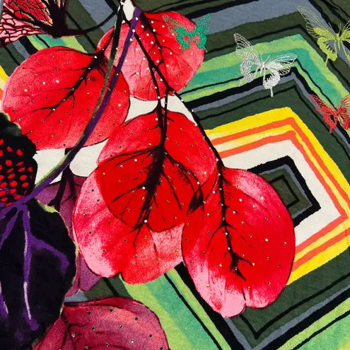 Desigual Lebond Colorful Embroidered Knit Short Sleeve T-Shirt Dress NEW Size S