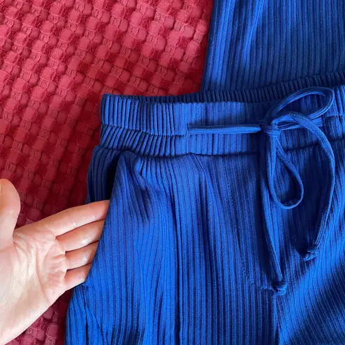 Modus Blue Lounge Set XS – Ribbed Knit Top + Joggers