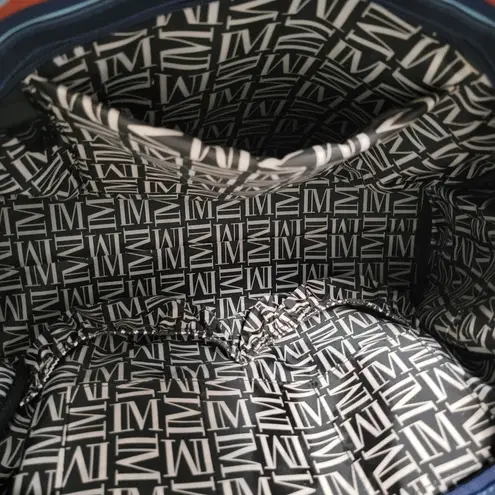 Isaac Mizrahi multicolored stripe carry on bag