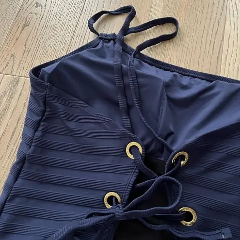 La Blanca Navy One Shoulder Linea Costa Swimsuit 18W NWOT