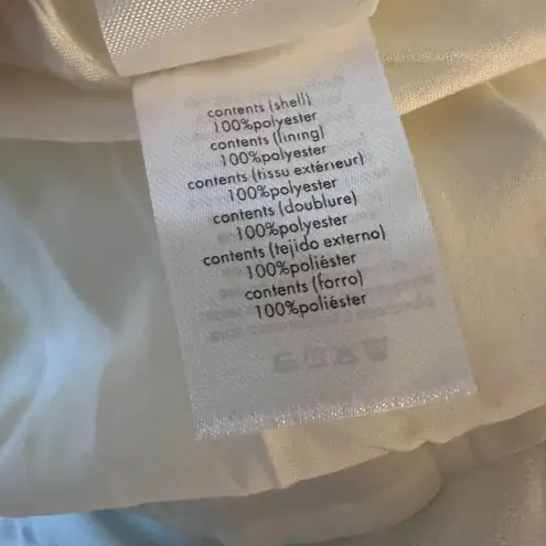 We Wore What tiered long sleeve mini dress crinkle chiffon ze1 ivory white xsmall