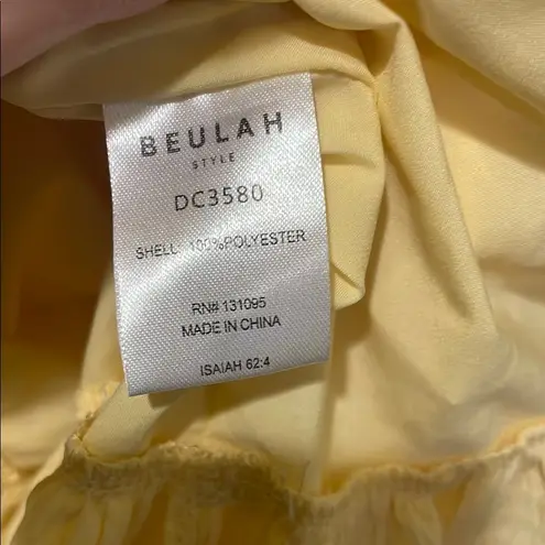 Beulah Womens Yellow Ruffled Tie Front Puff Sleeve Mini Dress