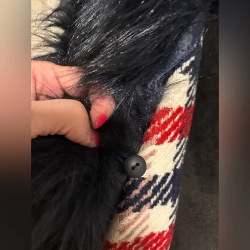 Boden Tweed Wool Blend Coat With Removable Faux Fur Collar Size 8P