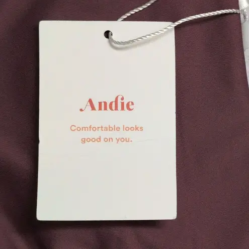 ANDIE Swim The Snap Scoop Top Cactus Flower Strappy Solid Bikini Top L New