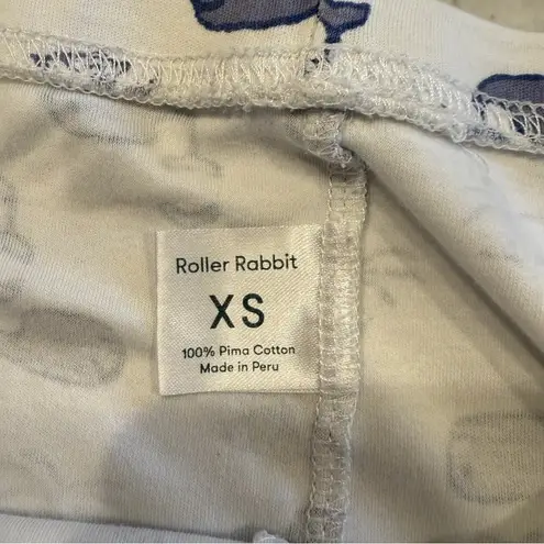 Roller Rabbit  Moby Whale Pajamas Set Womens Blue White Pima Cotton PJs