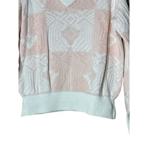 London Fog Vintage Tempo Europa By Pink White Sweater Size Medium