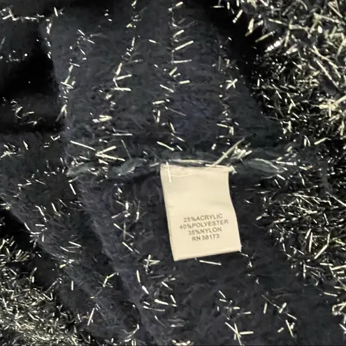 Raga NWOT Sweater Navy Silver Eyelash Size Small Party Holiday Bohemian Dressy