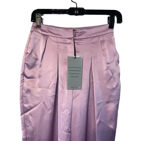 SELMACILEK Pleated High Rise Pants in Lilac XSmall New Womens Trousers Purple Size XS