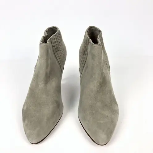 Coach  Size 5.5 Dovelyn Gray Suede Snakeskin Heel Ankle Booties Boots