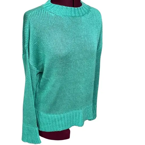 RD Style Boxy Modern Medium-Weave Sweater Wide Long Sleeves Aqua Green NWT Small