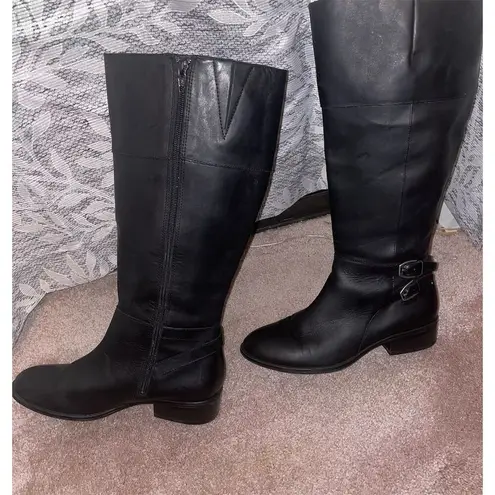 Ralph Lauren  Women's Black Riding Boots Size 6.5 Knee-High Zip