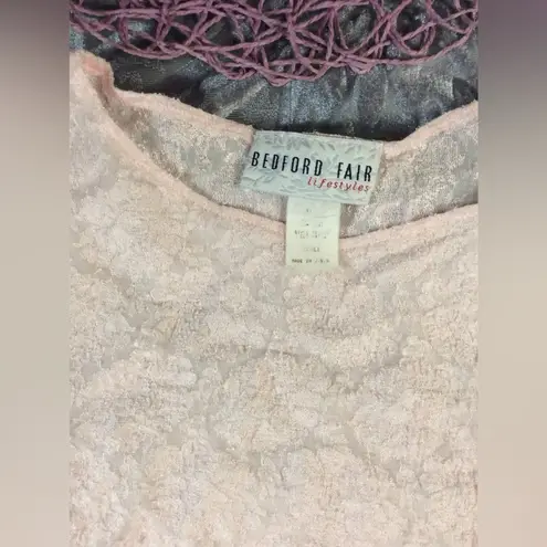 Vintage Light Pink Bedford Fair Small Polyester Semi