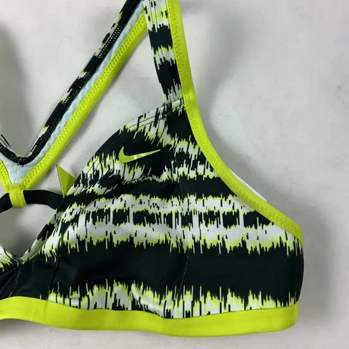 Nike SM  green print tie up dance sports bra